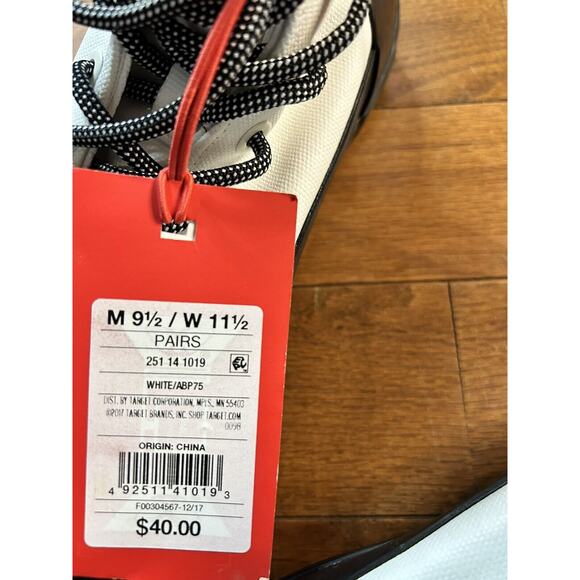 Hunter Unisex Target Dipped Canvas High-Top Sneakers White Black Size M9.5 W11.5 - Picture 13 of 15